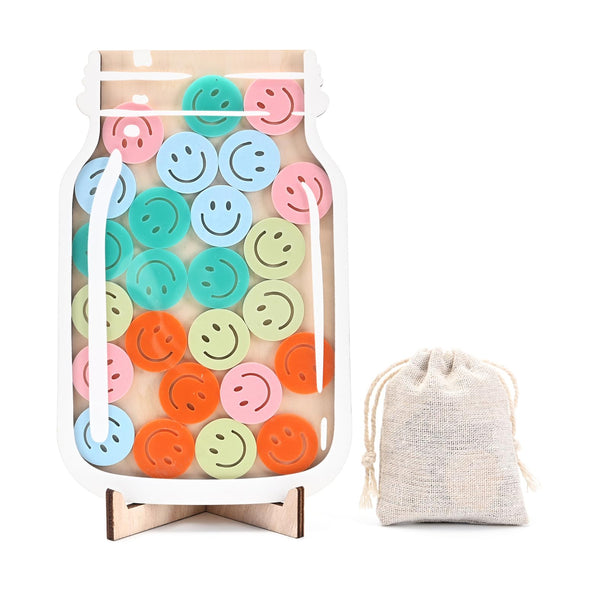 Smiley Face Magnetic Reward Behavior Jar for Kids - 25 Tokens